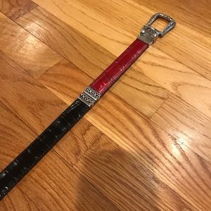 Brighton Reversible Belt Black / Red Leather SZ M